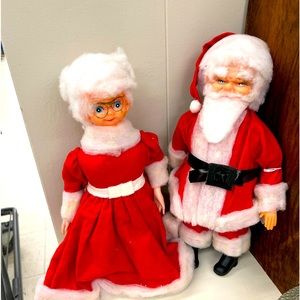 Vintage Santa and Mrs Clays Doll set